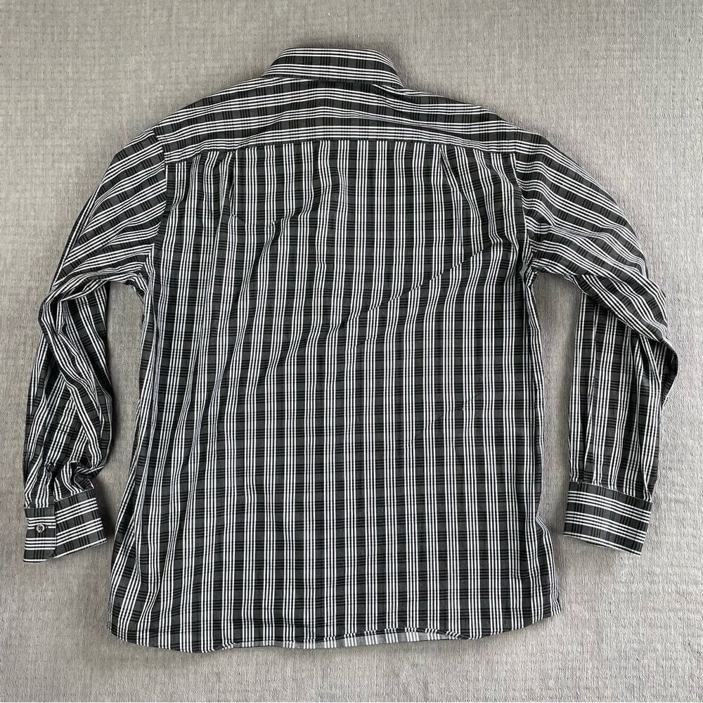 Sean John Black & White Plaid Long Sleeve Collared Dress Shirt Men’s 17 34/35 - Picture 6 of 6